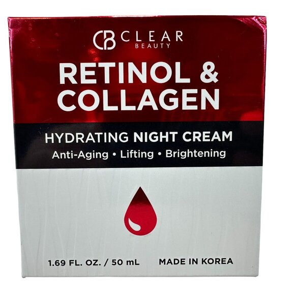 Clear Beauty Retinol & Collagen Hydrating Night Cream Anti-Aging Lifting NEW BOX - Picture 1 of 5